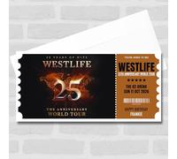 Greetings Card - Westlife 25th Anniversary Personalised Gift Voucher Concert Surprise Ticket | Custom Greetings Card | Surprise Reveal Voucher Spoof Ticket
