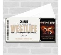 Greetings Card - Westlife 25th Anniversary Personalised Gift Voucher Surprise Concert Ticket | Custom Greetings Card | Surprise Reveal Voucher Spoof Ticket