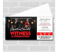 Greetings Card - Witness For The Prosecution Personalised Gift Voucher Surprise Theatre Ticket | Custom Greetings Card | Surprise Reveal Voucher Spoof Ticket