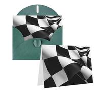Greetings Cards with Envelopes Thinking of You Card Black White Formula Checkered Flags Blank Note Card All Occasion Greeting Cards for Birthday, Baby Shower, Congratulations Wedding Thank You Card