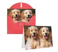 Greetings Cards with Envelopes Thinking of You Card Golden Retriever dogs puppies pets Blank Note Card All Occasion Greeting Cards for Birthday, Baby Shower, Congratulations Wedding Thank You Card