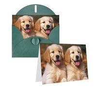 Greetings Cards with Envelopes Thinking of You Card Golden Retriever dogs puppies pets Blank Note Card All Occasion Greeting Cards for Birthday, Baby Shower, Congratulations Wedding Thank You Card