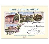 Greetings from Hamelwörden - Kehdingens most beautiful village in old views UK-Version (Wall Calendar 2026 DIN A3 Landscape), CALVENDO 12 Month Wall Calendar