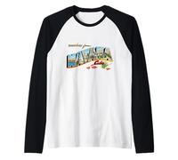 Greetings from Havana Cuba Postcard Raglan Baseball Tee