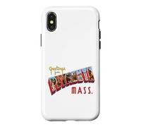 Greetings From Plymouth Mass Postcard Case for iPhone X/XS