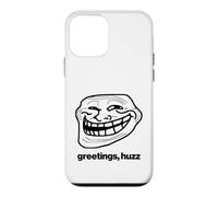 GREETINGS HUZZ 2024 Cursed Funny Meme Brainrot Troll Face Case for iPhone 12 mini