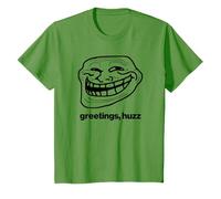 GREETINGS HUZZ 2024 Cursed Funny Meme Brainrot Troll Face T-Shirt