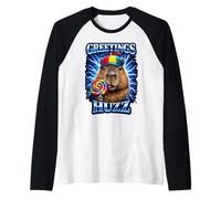 Greetings Huzz Capybara Funny Gen Z Brainrot Silly Meme Kids Raglan Baseball Tee