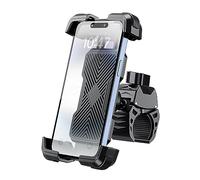 GREFAY Motorcycle Phone Holder Bicycle [2025 Double Vibration Dampened] Mobile Phone Motorcycle Mount 360° Rotatable Handlebar Holder for iPhone 16 15 14 13 12 Pro Max, Huawei, Smartphone (Blcak 1)