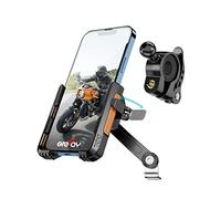 Grefay Motorcycle Phone Holder Handlebar Mount Motorbike Phone Holder Rearview Mirror【2 Connection Methods+1S Quick Disassembly】With 360 Rotate for 4.0-7.0 inch smartphone