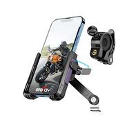 GREFAY Motorcycle Phone Holder Handlebar Mount Motorbike Phone Holder Rearview Mirror【2 Connection Methods+1S Quick Disassembly】 With 360 Rotate for 4.0-7.0 inch smartphone