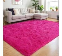 GREFFY Soft Area Rug for Bedroom, 4x5 Modern Shag Hot Pink Carpet, Non Slip Shaggy Plush Rugs for Living Room Kids Room, Indoor Dorm Fluffy Rug for Dog Mat, Fuzzy Nursery Dog Carpets Home Decor