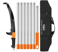 Grefinity Manual Pole Saw for Tree Trimming, 10 FT/3.2M Pruning Saw | 8-Section Stainless Steel Handle, Sharp Steel Blade, Easy to Carry and Extendable Design for Garden & Tree Maintenance