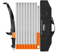 Grefinity Manual Pole Saw for Tree Trimming, 14 FT/4.0M Pruning Saw | 10-Section Stainless Steel Handle, Sharp Steel Blade, Easy to Carry and Extendable Design for Garden & Tree Maintenance