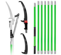 Grefinity Pole Pruning Saw, 27 FT/8.2M with Heavy-Duty Scissor, Green