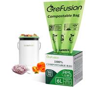 GreFusion Compostable Caddy Liners 6 Litre x 150 Bags food waste bags