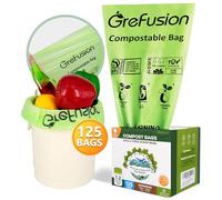 GreFusion Compostable Trash Bags 1.2 Gallons,125 Total Count Small Garbage Bag ,Mini Sturdy Kitchen Food Scrap Waste Bags, Small Trash Bags for Home Office Kitchen US BPI & Europe OK Compost Home