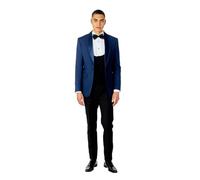 Greg - Men’s 3 Piece Wedding Suit Dinner Party Tailored Fit Prom Tuxedo Jacket [SUIT-UWC-V83710-2-GREG-NAVY, UK/US 40 EU 50]