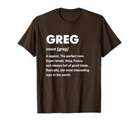 Greg Name T-Shirt, Men, Brown, X-Large