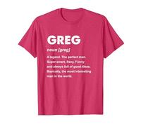 Greg Name T-Shirt, Men, Red Heather, Medium
