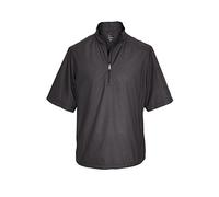 Greg Norman Collection Men's 1/4 Zip Performance Short Sleeve Jacket, Black, X-Large