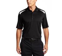 Greg Norman Men's Center Block Performance Polo,Black,XXX-Large