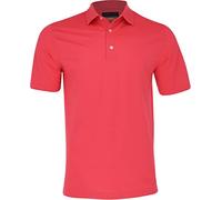 Greg Norman Men's Neck Logo Stretch Golf Polo Shirt Red