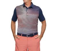 Greg Norman Men's Performance Golf Polo, Dubarry Stripe (Large)