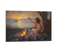 Greg Olsen Print Jesus Painting Cast Your Nets on The Right Side Poster Print Art Wall Painting Canvas Posters Modern Bedroom Decor 12x18inch(30x45cm)