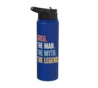 Greg The Best, Man Myth Legend, Funny Best Name Greg Stainless Steel Insulated Water Bottle