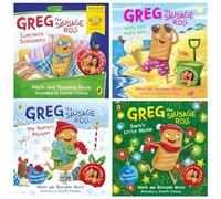 Greg the Sausage Roll Collection 4 Books Collection Set (Greg the Sausage Roll: Santa's Little Helper, Wish You Were Here, The Perfect Present [Hardback], Lunchbox Superhero: WBD 2024)