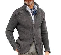 GREGG Mens Casual Blazer Corduroy Single Breasted Spread Collar Winter Warm Business Short Jacket