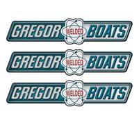 Gregor Welded Boat Stickers 3D Vinyl Replica of Originals - 10" Long (not OEM) DIY. - Must be Cut Out Using Scissors