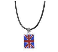 Gregory Crafts & Gifts British Flag Pendant, Union Jack - Unisex Necklace with Black Cord, 18 Inch