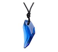 Gregory Crafts & Gifts Dragons, Wolf Tooth Crystal Necklace - Black Cord Adjustable and Royal Blue Crystal Tooth Shaped Crystal