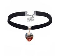 Gregory Crafts & Gifts Heart of Red and Blue Millefiori Pendant on Velvet Choker