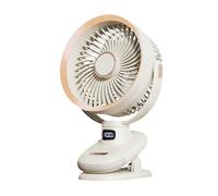 Greheywos Oscillating Table Fan, Small USB Fan with Battery Operated, 6.5'' Super Quiet Desk Fan with 5 Speeds, 8H Timer, Suitable for Home Office Camp Travel (White)