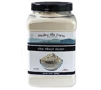 Grehge n By Medley Hills Farm 1.5 lbs. in Reusable Container - High in Protein - Vegan - Non GMO - Keto Friendly - Make Seitan - Great Vital Wheat Gluten for Bread Making