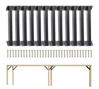 Grehitk 12PC 45 Degree Angle Support Bracket, Pergola Kit Heavy Duty Connector Brace Bracket Kit for Pergolas for for Gazebos Patio Pergolas Log Cabin Elevated Wood Stand Kit