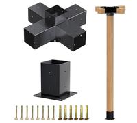 Grehitk Pergola Kit - 5-Way Right Angle Corner Bracket Woodworks DIY Post Base Kit for Gazebos, Patio, Log Cabin Outdoor Hardware - Wooden Beams for 4x4 Lumber