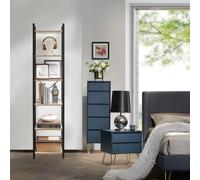 6-Tier Bookshelf ，Shelving Unit, Greige + Black