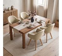 (Greige, Set of 4) Swivel Dining Chair, 360 Padded Upholstered Armchair with Wooden Legs
