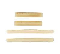 Grekywin Unbleached Acoustic Guitar Bridge Saddle, Guitar Nuts, Vintage Style, Pure Complete Bone, Bone Original Color, fit for 72mm Bridge Slot, 43mm Neck Slot, 2 Set