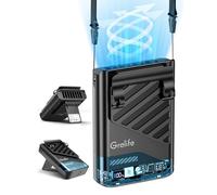 Grelife 2025 AI Portable Waist Fan Rechargeable with LED Display & 40H Runtime,5 Speed 10000RPM Cooling Personal Clip Fan,33ft/s Wind Speed Neck fan for Outdoor Work,Camping,Farm,Jobsite(Black)