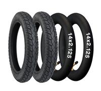 GRELiving 2-Pack 14 Inch E-Bike Tyres 14 x 2.125 Bicycle Cover 57-254 Plus 2-Pack 14 Inch Inner Tube 14 x 1.75/2.125 45° Valve Tyre for Kids Bike/Ebike/BMX
