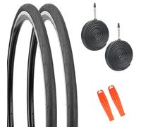 GRELiving 2 Pack Bicycle Tyres 700 x 25c/700 x 28c Road Bike Tyres Road Bike Cover 2 Pack Bicycle Inner Tube FV48 mm Presta (700x28c)