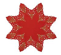 Grelucgo Christmas Tree Octagon Embroidered Tablecloth 86cm