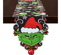 Grelucgo Embroidered Black Snowflakes Table Runner for Christmas Holidays and Winter (13 x 88 inch)
