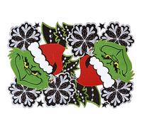 Grelucgo Embroidered Christmas Holiday Black Table Placemats (13 x 19 inch (4 Pieces))