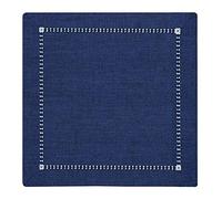 Grelucgo Handmade Hemstitch Navy Blue Nautical Cocktail Napkins (4 Pieces of 12 x 12 Napkins)